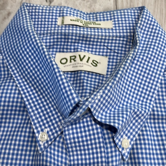 XXL blue cross checked Orvis shirt. - Picture 2 of 2